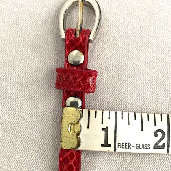 Barely There Womens Belt 8 Waist Red Honeycomb Texture Faux Leather - Picture 11 of 11